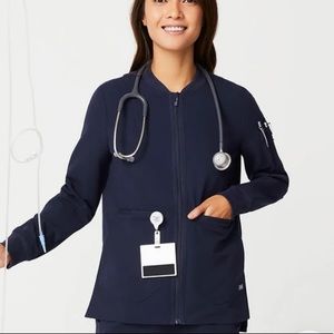 Figs Bellery Scrub Jacket- Navy Blue